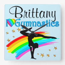 BEAUTIFULLT BLÅDA PERSONLIG GYMNAST KLOCK