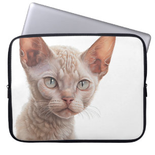 BEAUTIFULLT BUFF-FÄRGAD REX CAT ANSIKTE LAPTOP FODRAL