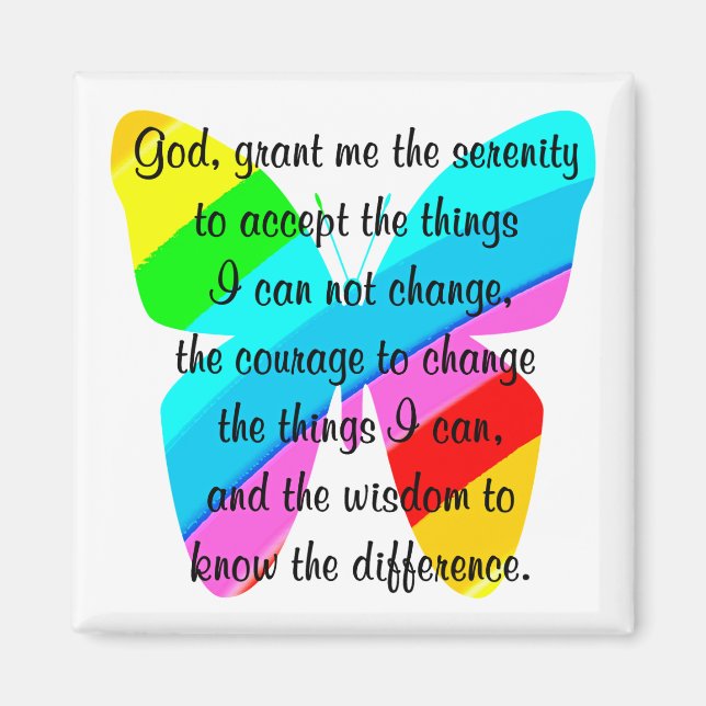 BEAUTIFULLT BUTTERFLY SERENITY PRAYER DESIGN MAGNET (Framsidan)