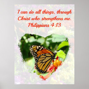 BEAUTIFULLT BUTTRYCKLIPPANDE FILIPPAR 4:13 BIBLIG POSTER