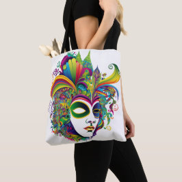 BEAUTIFULLT FÄRGAD MARDI GRAS MASK TYGKASSE