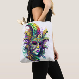 BEAUTIFULLT FÄRGAD MARDI GRAS MASK TYGKASSE