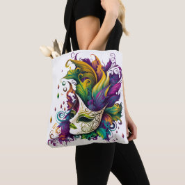 BEAUTIFULLT FÄRGAD MARDI GRAS MASK TYGKASSE