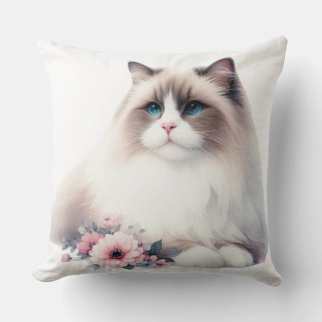 BEAUTIFULLT FLUFFY RAGDOLL CAT MED FLÖDEN KUDDE (Framsida)