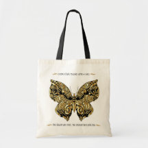 BEAUTIFULLT GULD OCH BLACK GLITTER BUTTERFLY