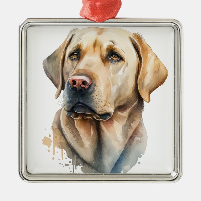 BEAUTIFULLT HUND FÖR LABRADOR-RETRIEVER-GULT JULGRANSPRYDNAD METALL (Framsidan)