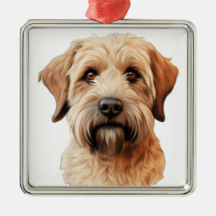 BEAUTIFULLT JACKAT WHEATEN TERRIER HUND JULGRANSPRYDNAD METALL