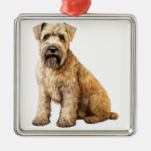 BEAUTIFULLT JACKAT WHEATEN TERRIER HUND JULGRANSPRYDNAD METALL