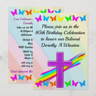 BEAUTIFULLT KRISTANSK 85:E BIRTHDAG-INBJUDAN INBJUDNINGAR