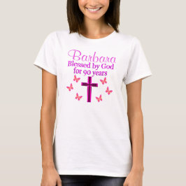 BEAUTIFULLT PERSONLIG 90:E BIRTHDAG-KONSTRUKTION TEE SHIRT