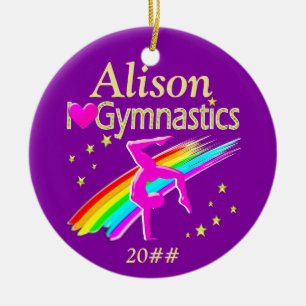 BEAUTIFULLT PERSONLIG OCH DATORERAD GYMNAST-ORNATI JULGRANSPRYDNAD KERAMIK