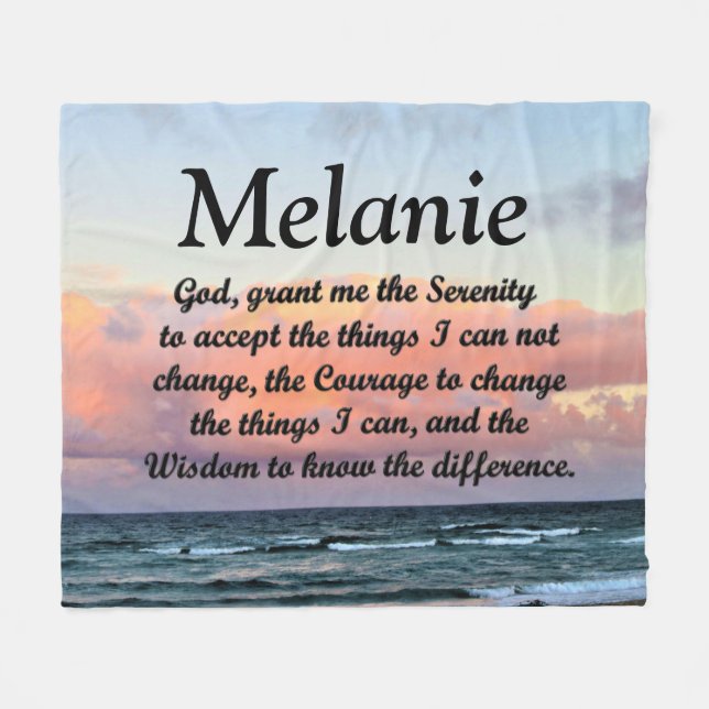BEAUTIFULLT PERSONLIG SERENITY PRAYER BLANKET FLEECEFILT (Framsidan (Horisontell))