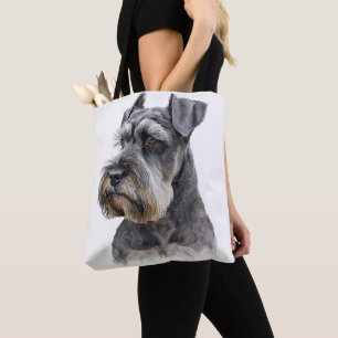 BEAUTIFULLT SALT OCH PEPPER MINIATURE SCHNAUZER HU TYGKASSE
