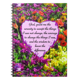 BEAUTIFULLT SERENITET PRAYER PHOTO DESIGN ANTECKNINGSBOK MED SPIRAL