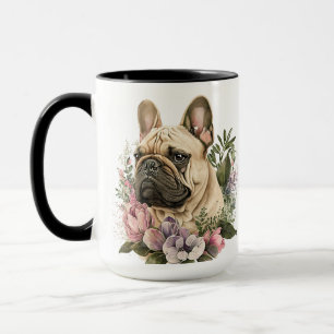 BEAUTIFULLT VATTENFÄRGER FRANSK BULLDOG HUND MUGG
