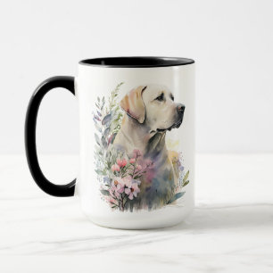 BEAUTIFULLT VATTENFÄRGSKÄRM GULT LABRADOR RETRIEVE MUGG