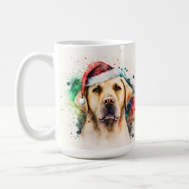 BEAUTIFULLT VATTENFÄRGSVART GULT KAFFEMUGG (Vänster)