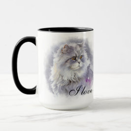 BEAUTIFULLT VATTENFLUFFY ANGORA CAT MUGG