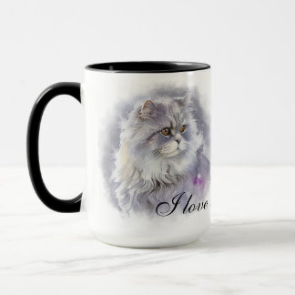 BEAUTIFULLT VATTENFLUFFY ANGORA CAT MUGG