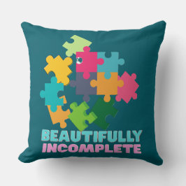 Beautifully Incomplete Colorful Puzzle Piece Kudde