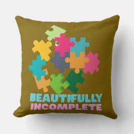 Beautifully Incomplete Colorful Puzzle Piece Kudde