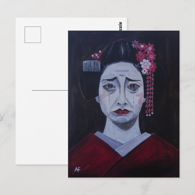 Beautifully Sad Painting by Alfred Fox Vykort (Fram/baksida)