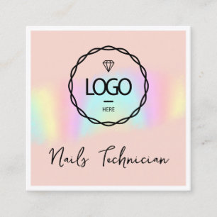 Beautiker QR Logotyp Code Framed Modern Holograph Fyrkantigt Visitkort