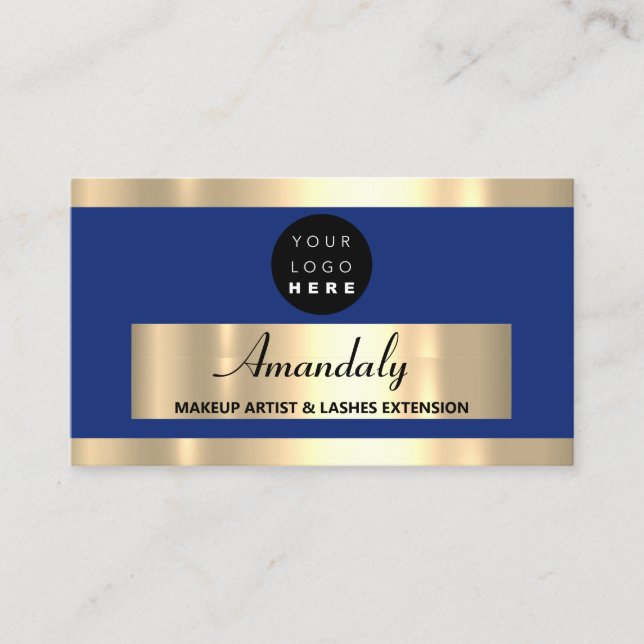 Beautique Shop Blue Navy guld Mode Visitkort (Framsida)