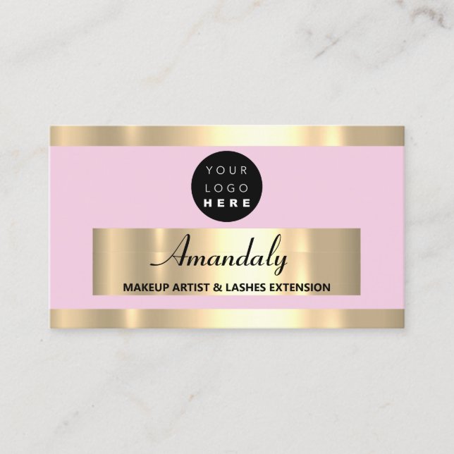 Beautique Shop  guld Ram Mode Visitkort (Framsida)
