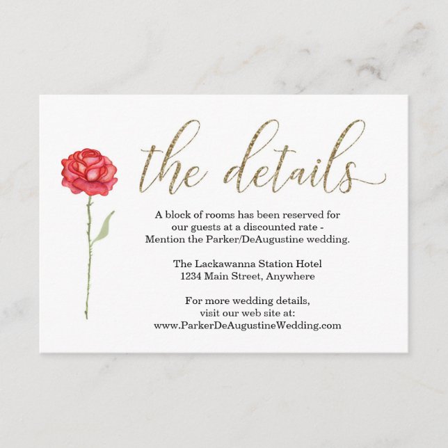 Beauty and Beast Information Enclosure Card Tilläggskort (Framsida)