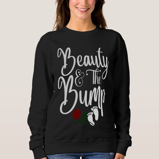 Beauty And Bump Nice Pregnancy Message T Shirt (Framsida)
