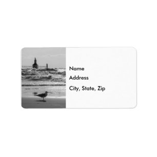 Beauty and Force Grayscale Address Label Adressetikett