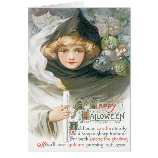 Beauty and Goblins Vintage Card Hälsningskort (Framsidan)