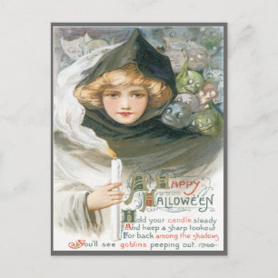 Beauty and Goblins Vintage Postcard Vykort