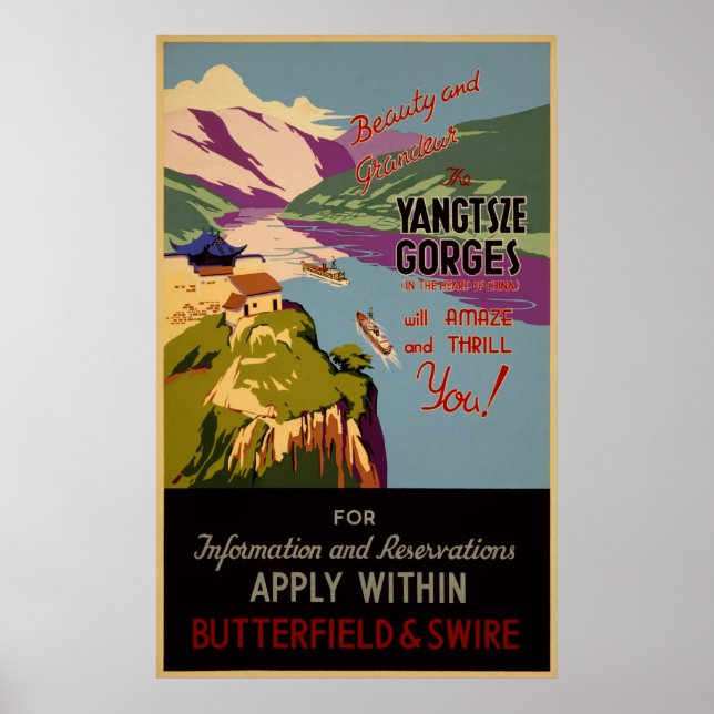 Beauty and grandeur - Yangtze Gorges Poster (Framsidan)