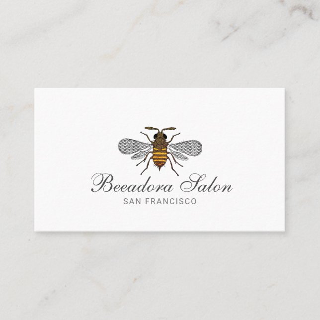 Beauty and Hair Salon, Cute Honungsbin Visitkort (Framsida)