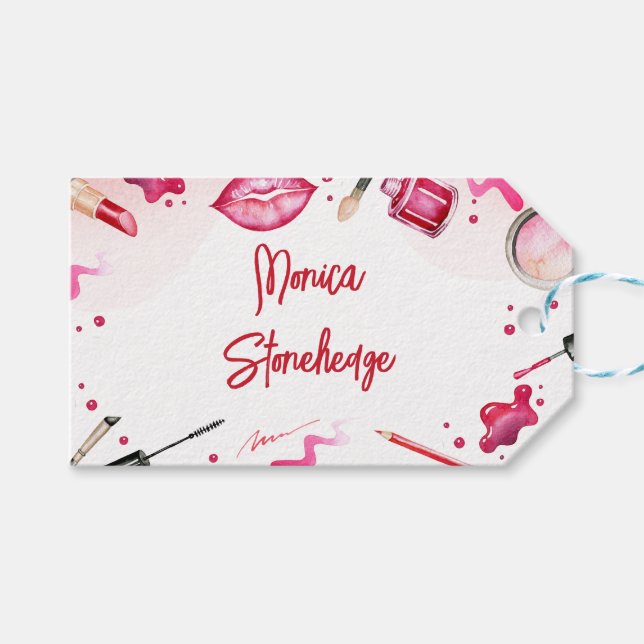 Beauty and makeup spa-födelsedag presentetikett (Framsidan (Horisontell))