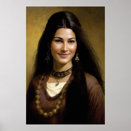 Beauty and Resilience: en afghansk kvinnas Porträt Poster