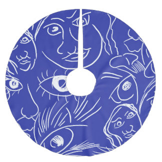 Beauty ansikte: one-line teckning. julgransmatta borstad polyester