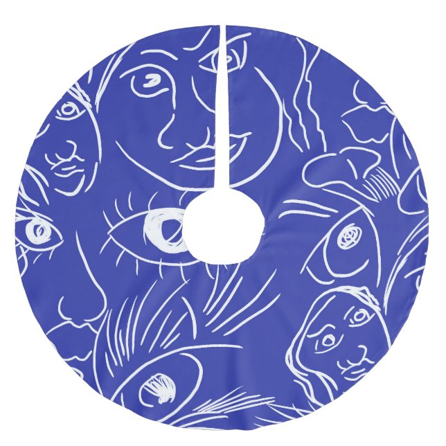 Beauty ansikte: one-line teckning. julgransmatta borstad polyester (Framsidan)