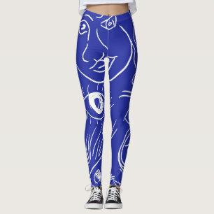 Beauty ansikte: one-line teckning. leggings