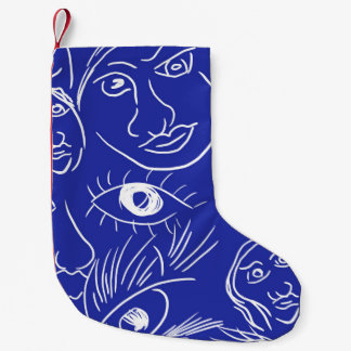 Beauty ansikte: one-line teckning. liten julstrumpa