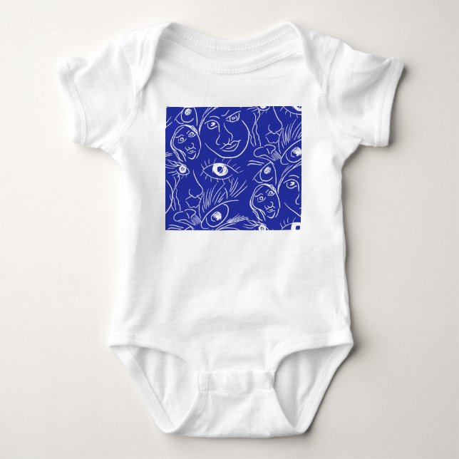 Beauty ansikte: one-line teckning. t shirt (Framsida)