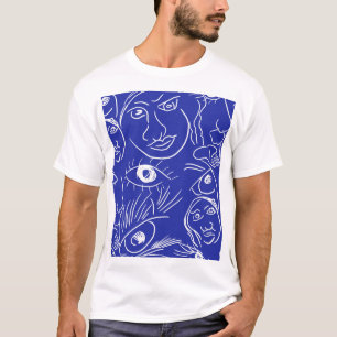 Beauty ansikte: one-line teckning. t shirt