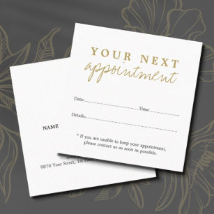 Beauty Appointation Card för enkel Elegant Vita Gu Tidsbeställning Kort