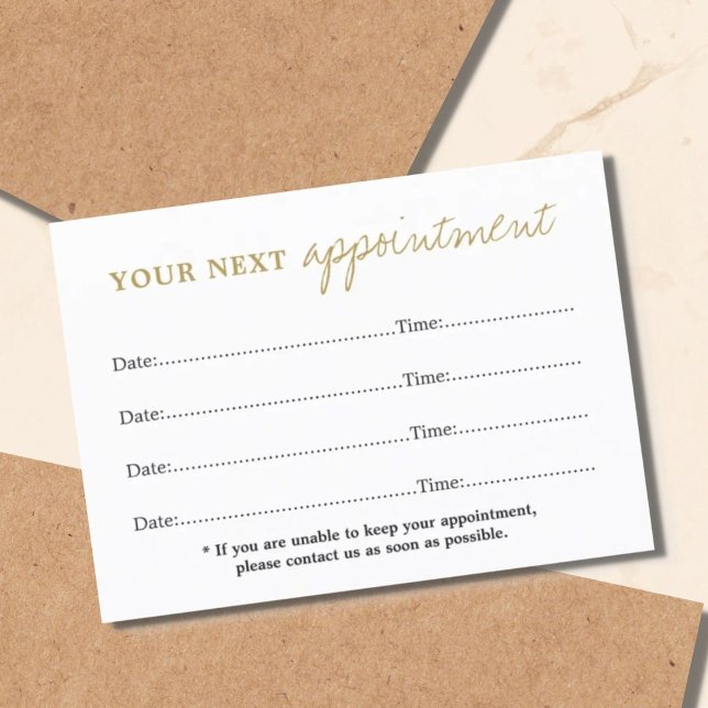 Beauty Appointation Card för enkel Elegant Vita Gu Tidsbeställning Kort (Skapare uppladdad)