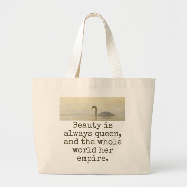 Beauty är alltid Queen - Beauty Quote Jumbo Tygkasse (Framsidan)
