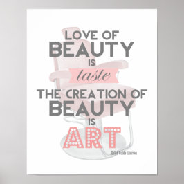 Beauty är Art Retro Quote Stylist Salon Print Poster