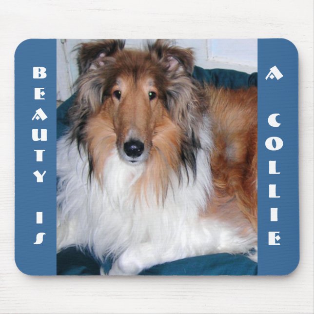 BEAUTY ÄR EN KOLLIE MOUSEPAD MUSMATTA (Framsidan)