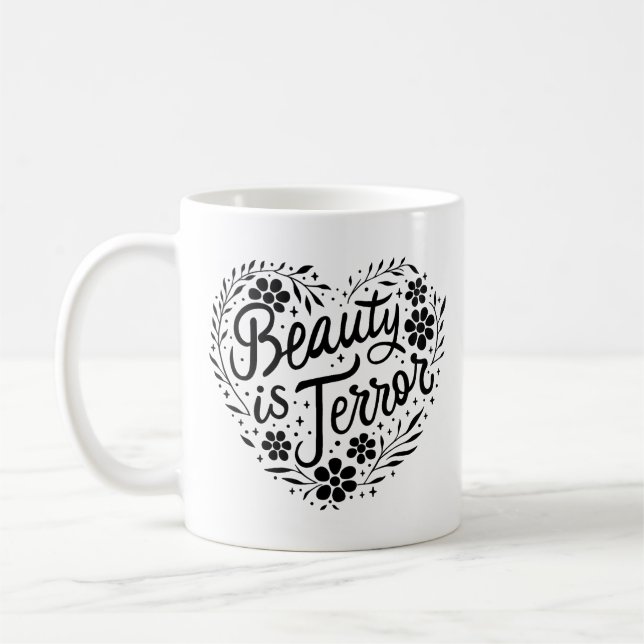 Beauty är terror romantics akademi kaffemugg (Vänster)